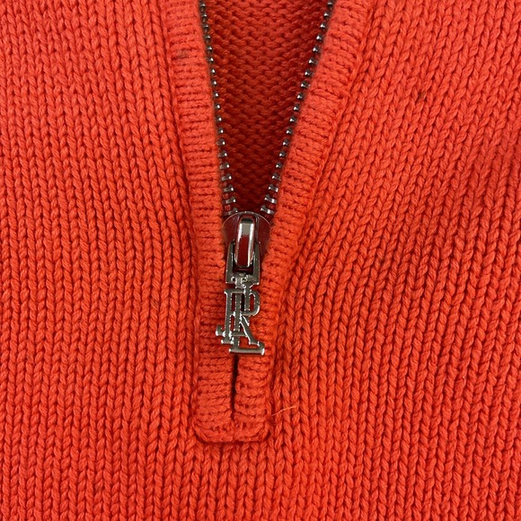 Vintage Lauren Ralph Lauren Sweater Knit 1/4 Zip Pullover Crown Logo Women Sz M - Picture 8 of 10